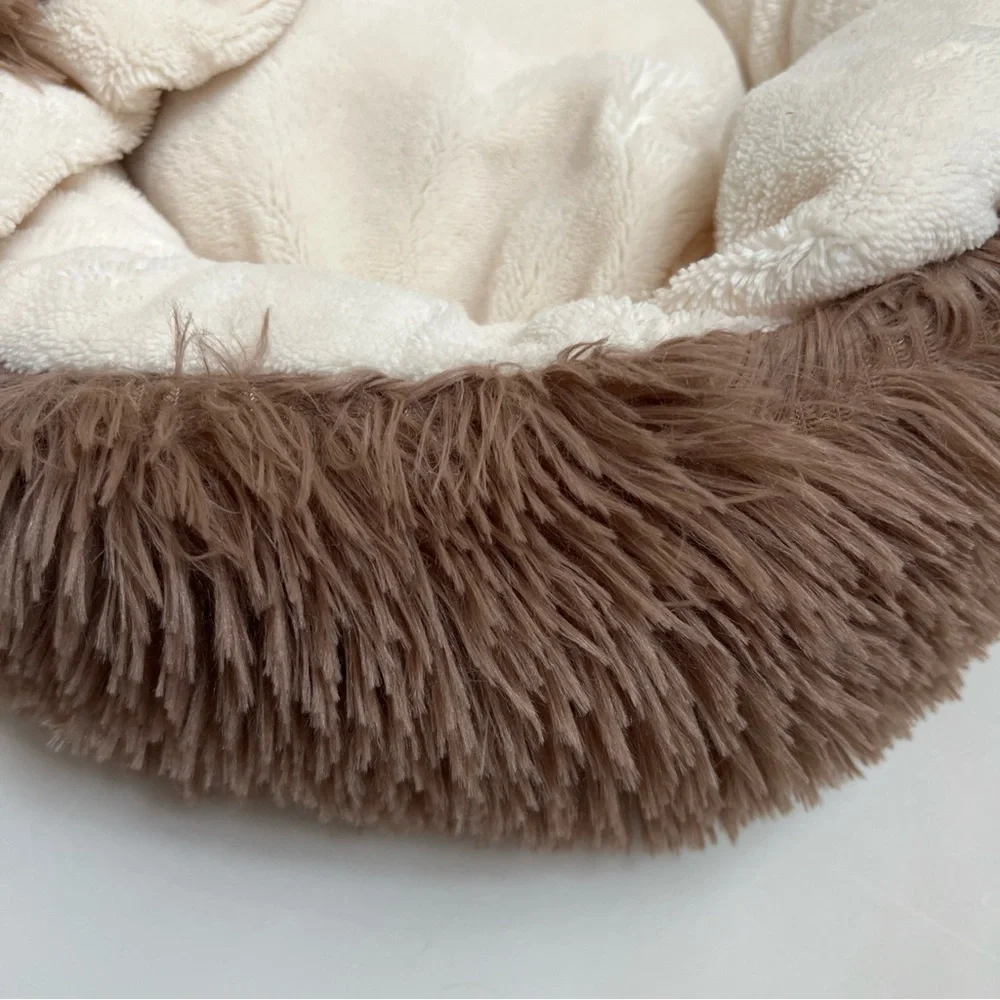 Cozy Brown and Cream Pet Bed